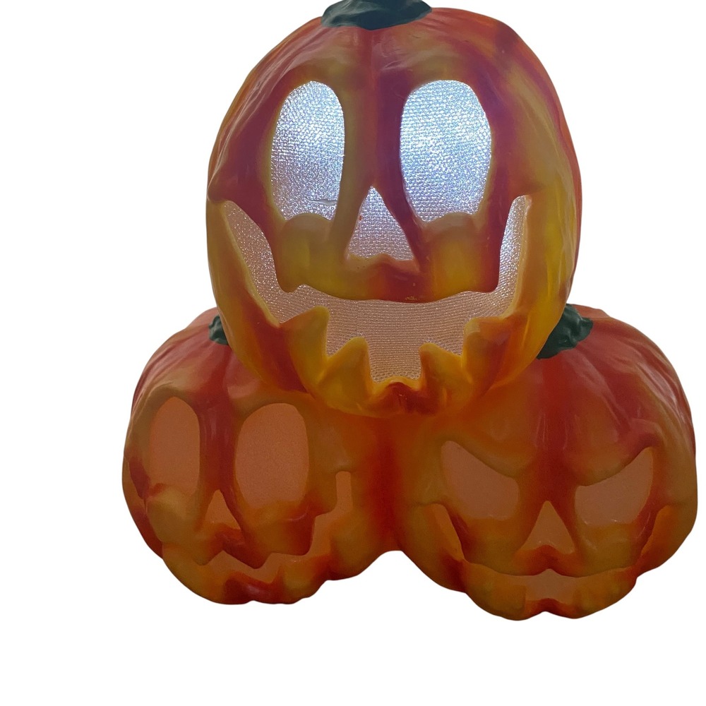Halloween Stacked Jack-O-Lantern Trio Light Up Color Music LED Pumpkin Blow Mold